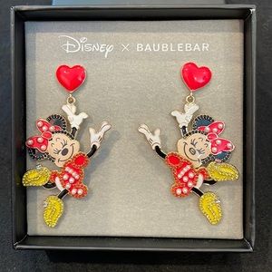 Disney X Baublebar Swinging Minnie Mouse Earrings.